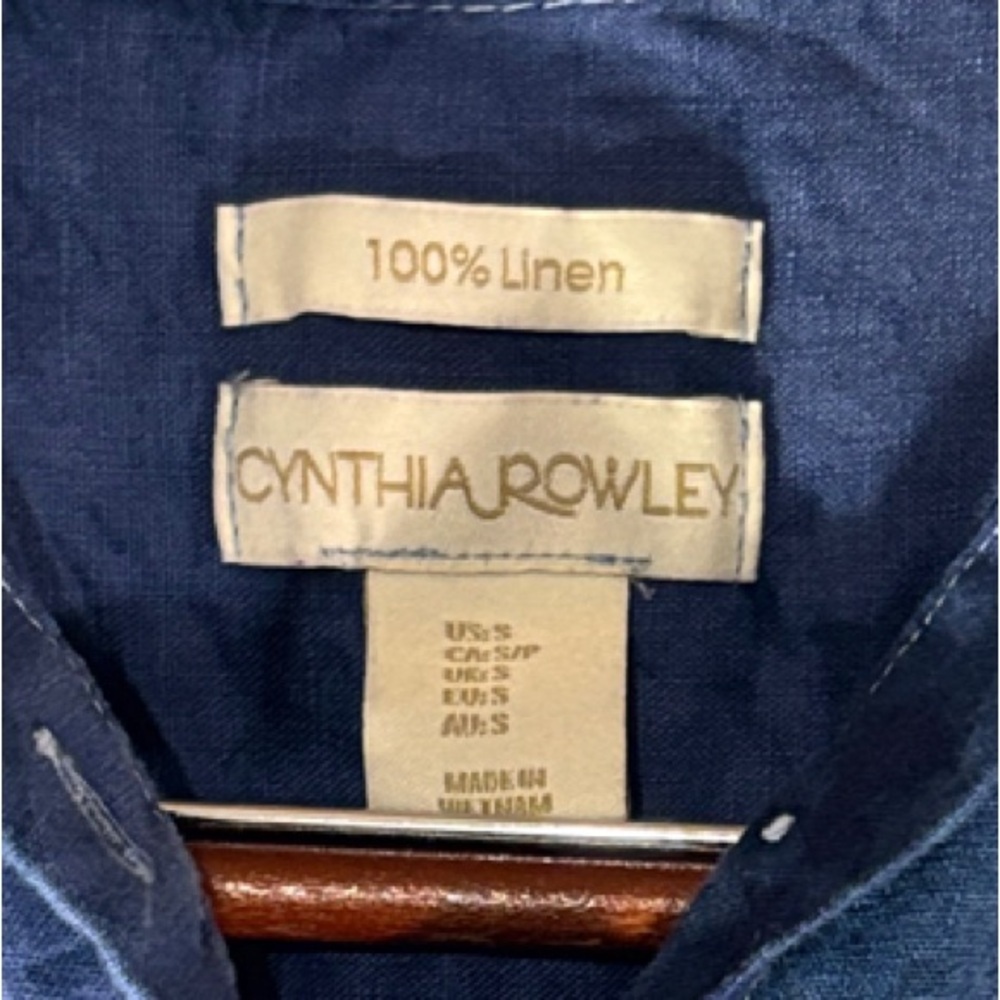 Cynthia Rowley Indigo High Low Dress 100% Linen - Picture 2 of 5